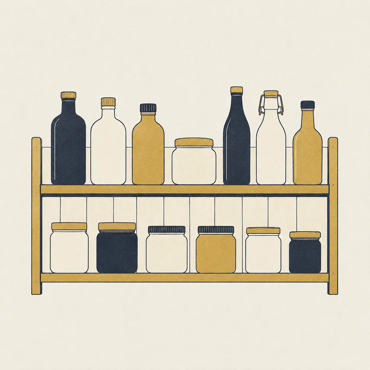 Flat icon: a shelf of products