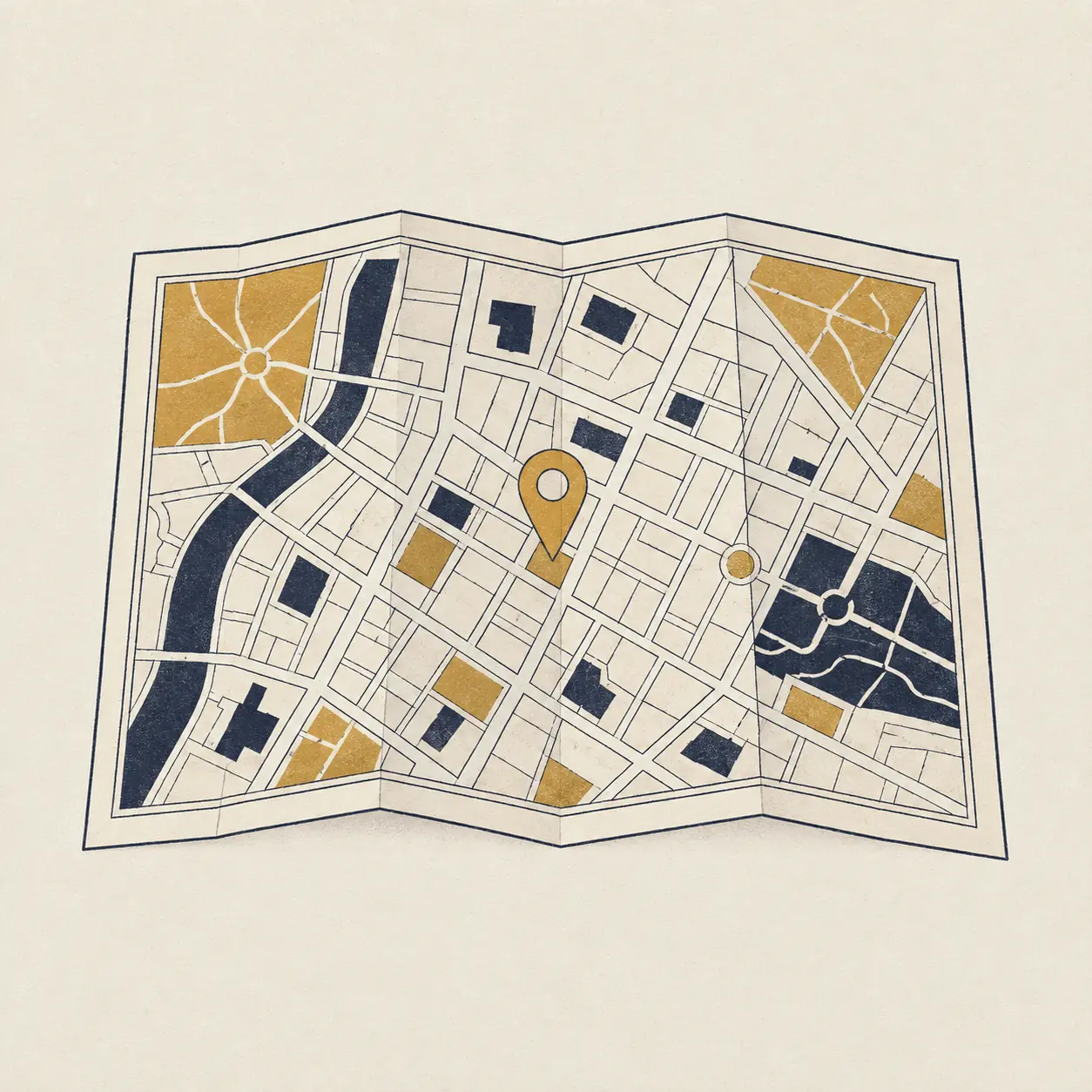 Minimal map illustration with a single location pin